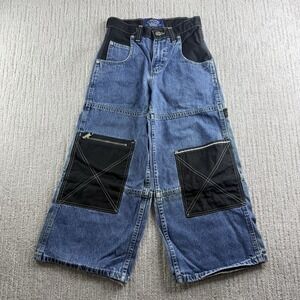 Lee Pipes Kids XS Blue Wide Leg Skate Jeans Baggy Denim 24x21
